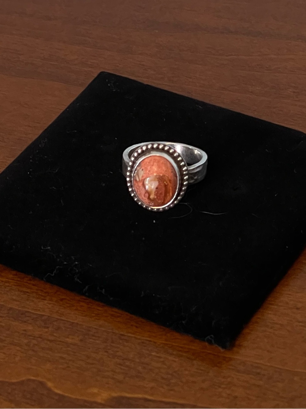 Sterling Silver Orange Mexican Fire Opal Statement Ring